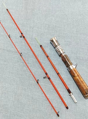 小蜜蜂路亚竿溪流微物竿三节玻纤枪柄 GLASS473橙色弹射 马口白条