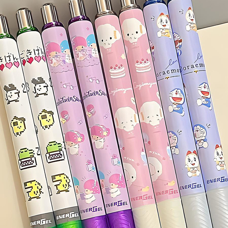 日本pentel派通三丽鸥小麦云双子星哆啦A梦限定按动中性笔限量