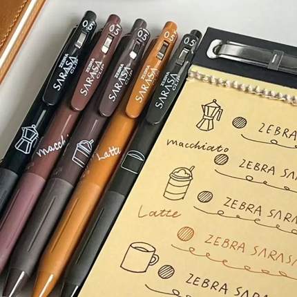 新款日本ZEBRA斑马复古笔JJ15咖啡限定按动中性笔SARASA学生水笔