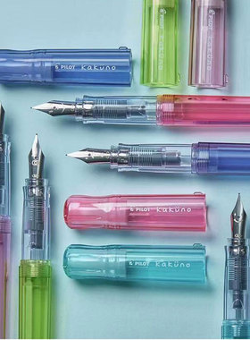 新款日本PILOT百乐笑脸钢笔kakuno彩色透明杆习字练字钢笔