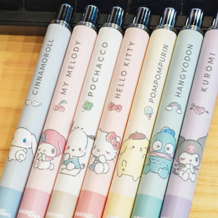 新品日本pentel派通三丽鸥联名限定按动黑色速干中性笔磨砂凯蒂猫