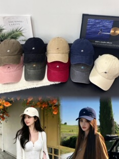 简约时尚潮牌R字母刺绣棒球帽男女同款韩版情侣百搭鸭舌帽显脸小