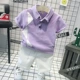 C78028 Purple Polo рубашка +70041 белые брюки