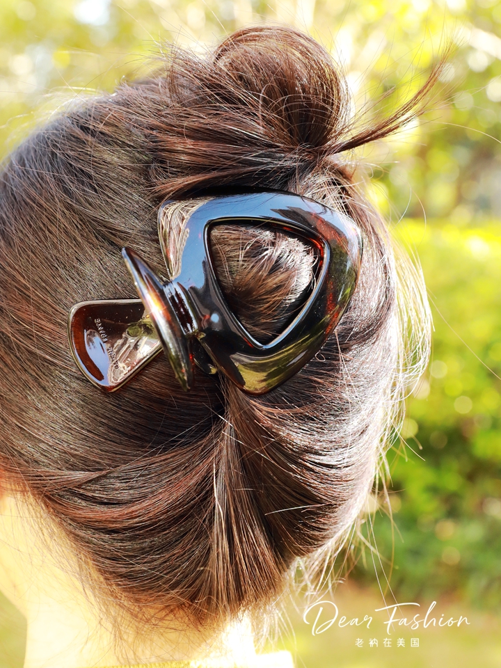 法式马尾夹盘发夹椭圆