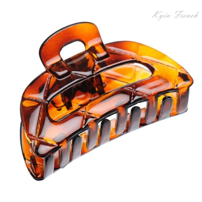 制造kyin棕色梯形菱格盘发卡抓夹