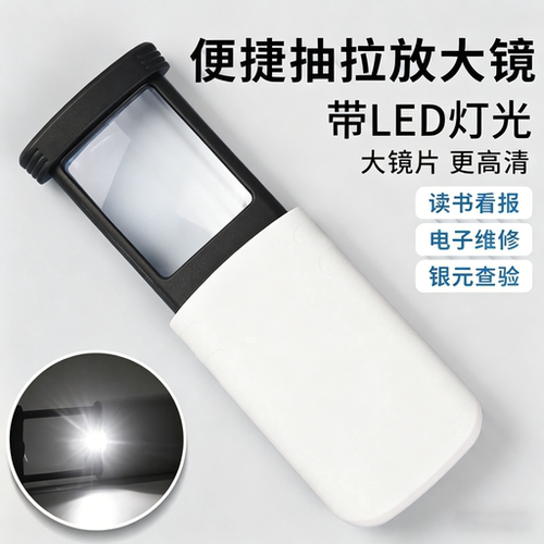 便携折叠LED放大镜看报验钞