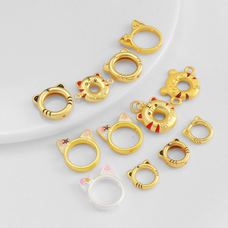 哑金保色猫耳套圈diy饰品