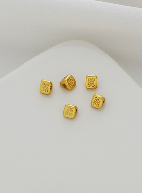 18k包金复古三角大孔珠diy