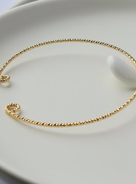 14k包金保色9字开口批花手镯圈1.5*60mm手工diy手环配件手链材料