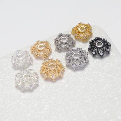 14K包金保色镶嵌锆石五角星花托