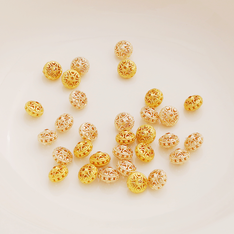 哑金保色镂空轮胎圆珠DIY饰品