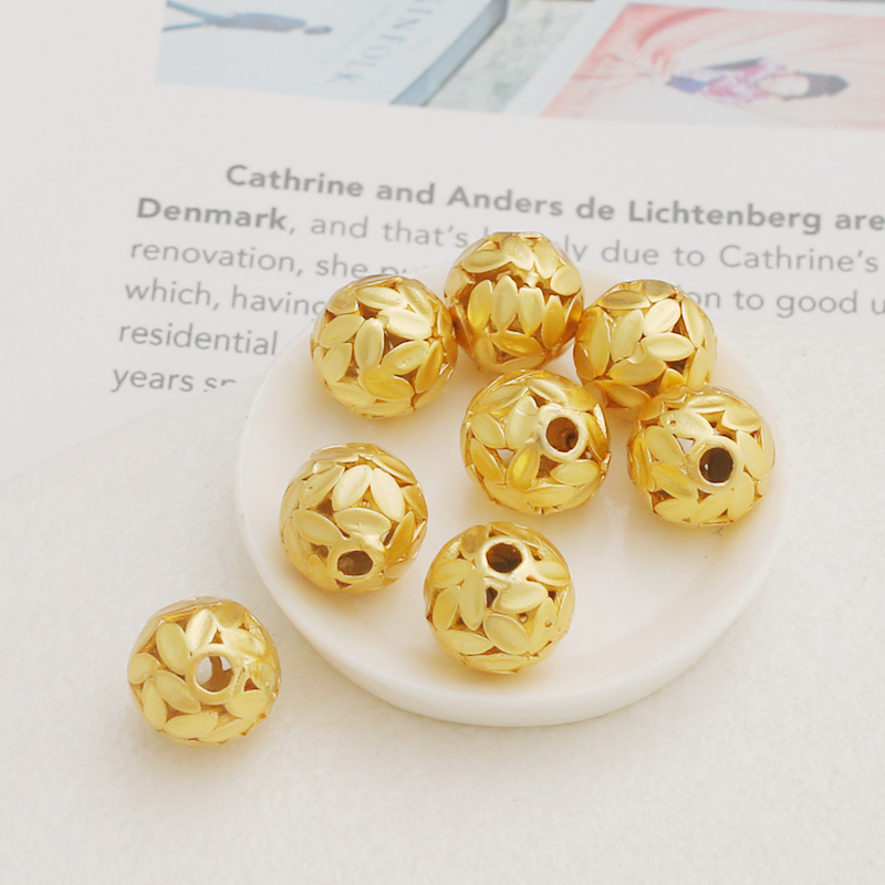 10mm镂空圆珠花球隔珠diy饰品