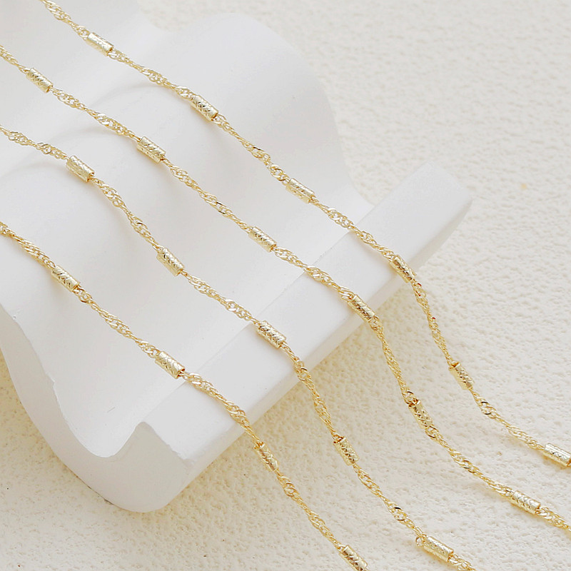 14K包金diy镀金保色批花管子链水波隔管链条散链手工饰品材料项链,饰品/流行首饰/时尚饰品新,链条,淘宝优惠券,粉丝福利购,淘宝优惠卷