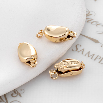 14K包金保色配件/插棒扣夹扣7*14mm项链手链扣子diy饰品配件