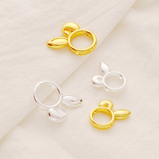 18K镀保色配件兔耳套圈外径15mm穿珠套珠圈手链diy饰品材料手串珠