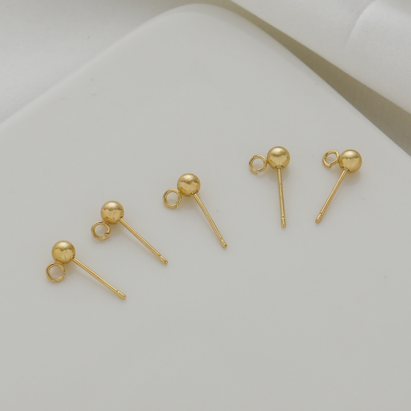 diy包金保色挂球3mm/4mm材料耳针