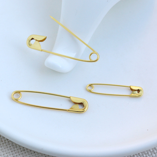 18k铜包金保色哑金别针手链项链胸针简易扣针diy手工自制饰品配件