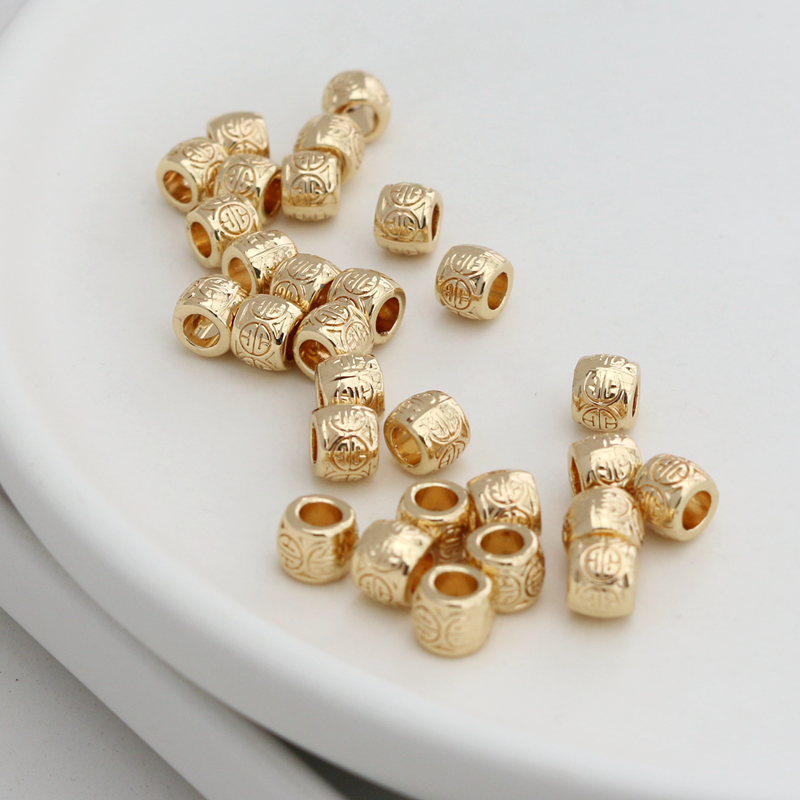 包金复古鼓珠项链饰品配件