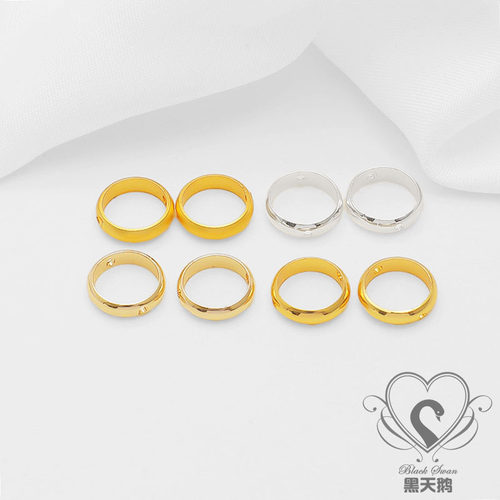 14k保色金珠套直孔外圈diy配件