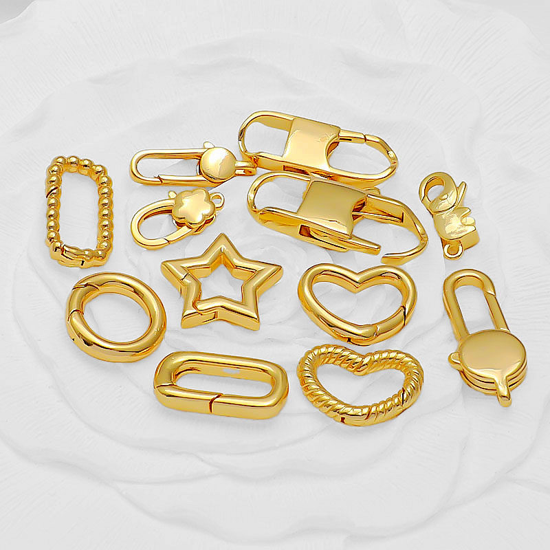 14K包金保色多款DIY配件大象长方形弹簧龙虾连接扣手链项链弹力扣