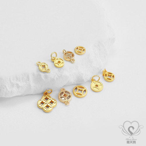 哑光复古钱币6mm吊牌diy饰品配件