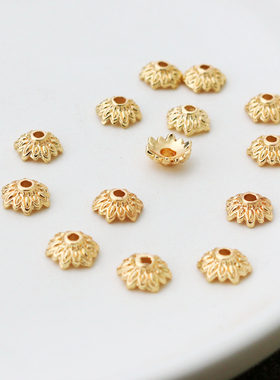 14k包金保色K2-102花托8mm珠托diy串珠帽手链项链耳饰饰品配件