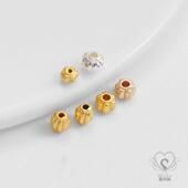 18K哑金包金保色古法金灯笼隔珠串珠饰品配件diy手链项链散珠绳子