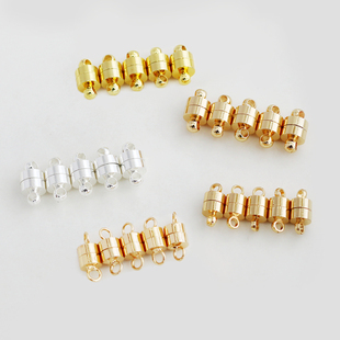 14K包金保色18K银色DIY配件吸铁扣磁吸扣手链项链磁铁扣头连接头
