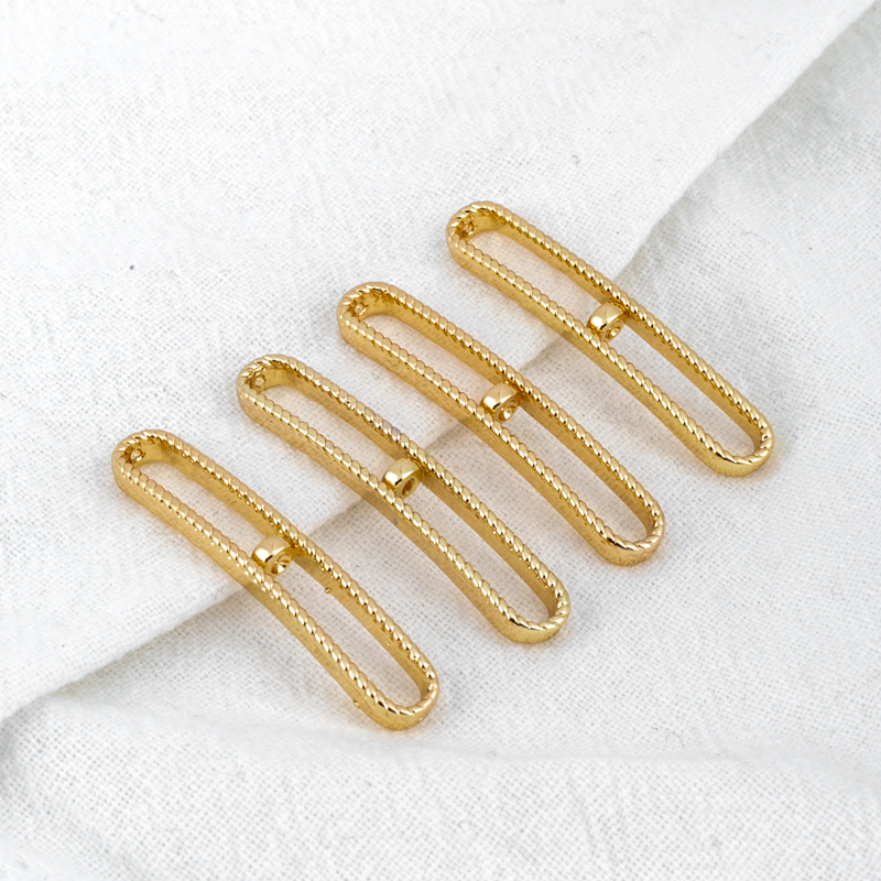 14k包金保色弯形串珠通孔长条手链穿孔珠diy手工饰品配件材料