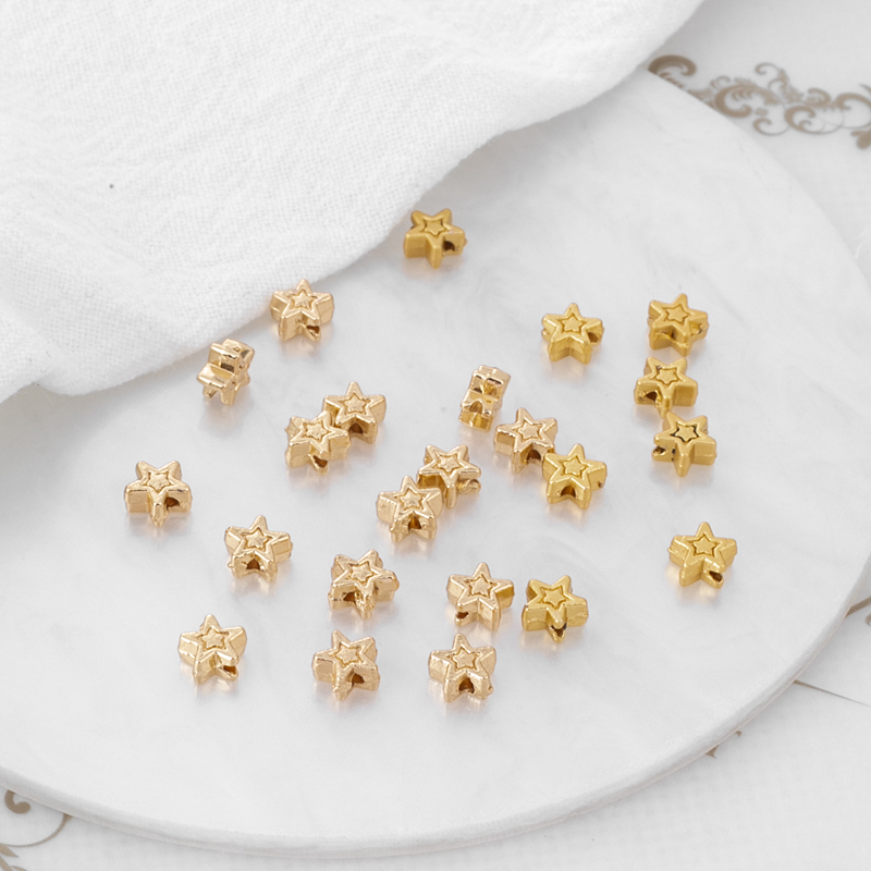 14k保色通孔五角星diy饰品