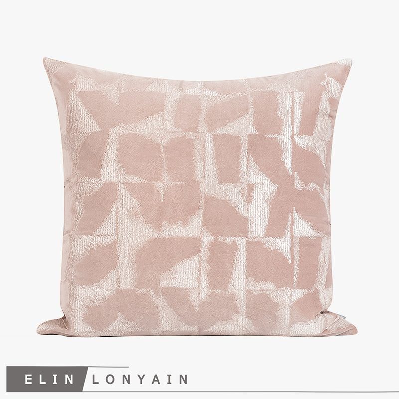 ELINLONYAIN粉色绣线刺绣抱枕