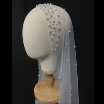 Headdress Korean wedding headdress handmade nail bead and color diamond sparkling white long travel photography headdress