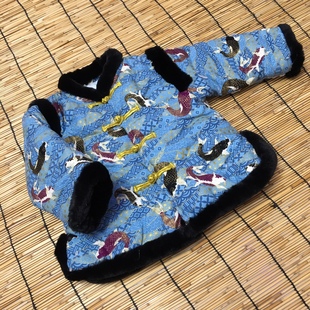 宝宝手工棉花棉衣一针一线缝制中小童棉袄棉裤套装加厚男孩拜年服