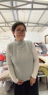 手工棉花马甲一针一线缝制女士背心 护颈椎 护肩中老年中医养生