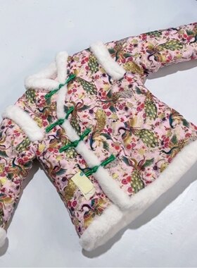 宝宝手工棉花棉袄 中小童中大童棉衣 女童棉服中式盘扣加厚新款