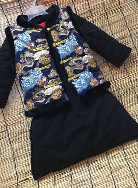 手工马甲拜年服加厚中长款棉衣