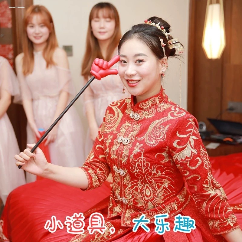 小号PU手指助威海绵手指泡沫锥子石头剪刀布解压发泄幼儿儿童玩具