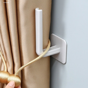窗帘固定挂钩免打孔门帘粘钩浴帘纱帘布整理绳子绑带专用无痕粘钩