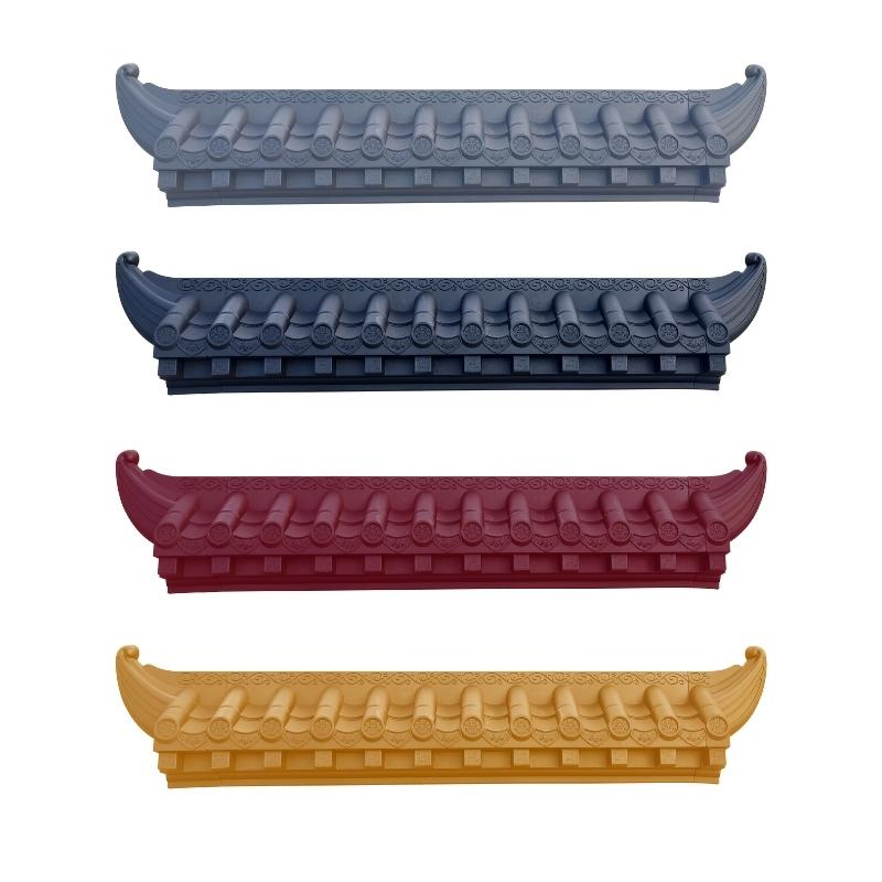 新中式复古风塑料立体屋檐瓦挂饰