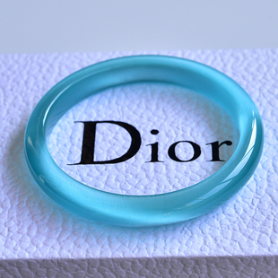 韩版正品细款湖水蓝猫眼石手镯时尚水晶镯饰品女猫眼效应明显天然