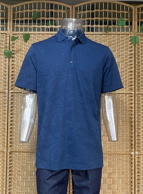 金利来商务男装夏季桑蚕丝混纺翻领短袖T恤衫MTS21121804-88