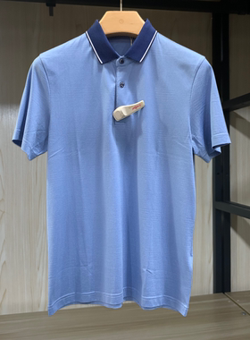 金利来男装T恤衫夏款含桑蚕丝翻领常规休闲短袖MTS21121481-25