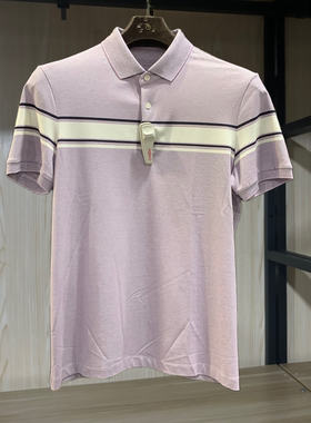 金利来男装T恤衫夏款含桑蚕丝翻领常规休闲短袖MTS21121477-16