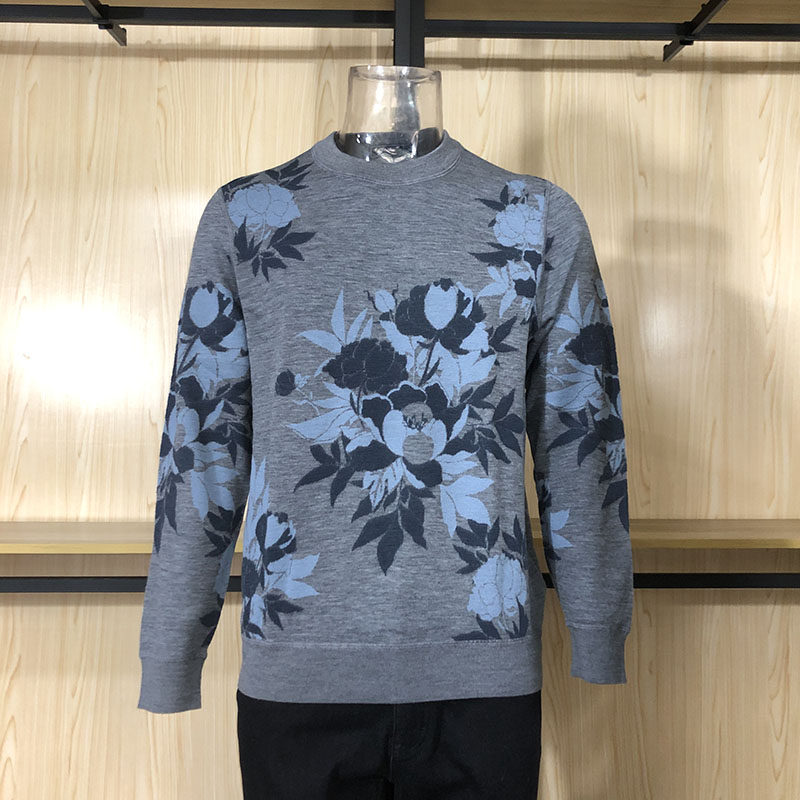 金利来男装秋冬款圆领纯羊毛常规羊毛衫MCW21141414-48