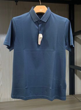 金利来男装T恤衫夏季桑蚕丝常规翻领纯色短袖MTS21111492-84