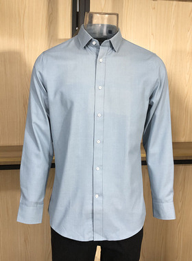 金利来商务男装衬衫秋冬季长袖修身型衬衣MSL22231713-75