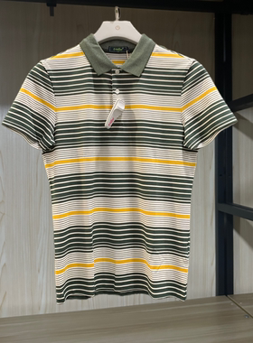 金利来男装T恤衫夏季含桑蚕丝修身翻领休闲短袖MTS21621152-74