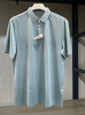 金利来男装T恤衫夏季含桑蚕丝常规翻领休闲短袖MTS21121807-14