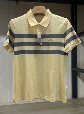 金利来男装T恤衫夏季含桑蚕丝翻领修身短袖MTS23111450-23