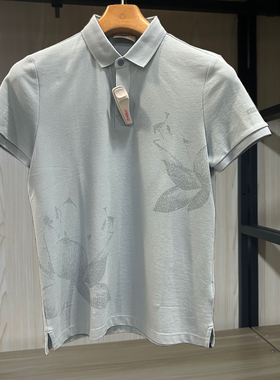 金利来男装夏款修身纯色翻领休闲短袖T恤衫MTS22111508-15